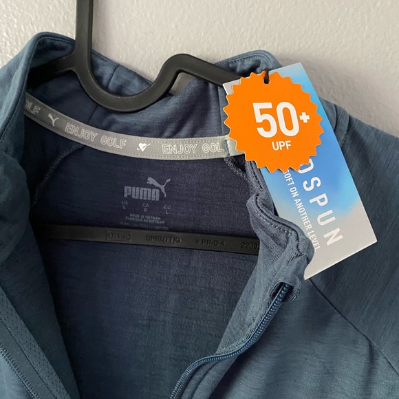 Puma Blue Sleeveless golf vest with Mandarin Collar BNWT large - Picture 9 of 12